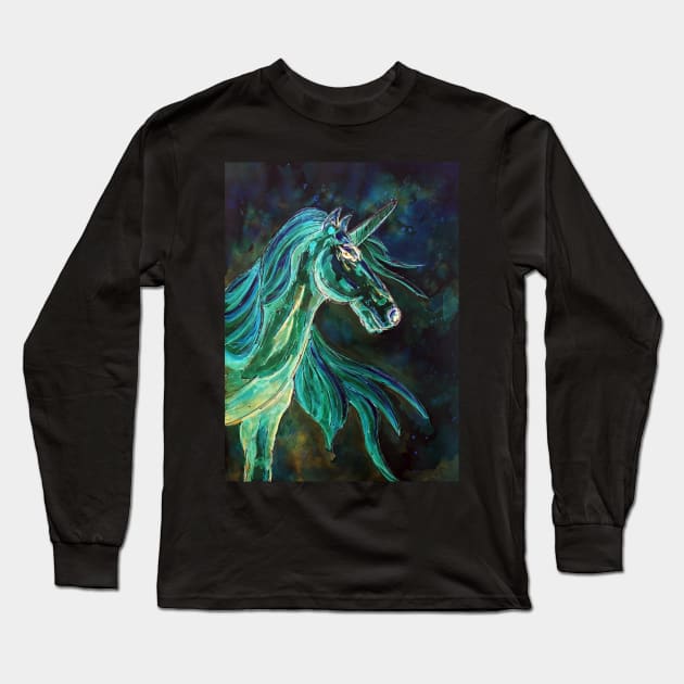 Unicorn Ghost Long Sleeve T-Shirt by ZeichenbloQ